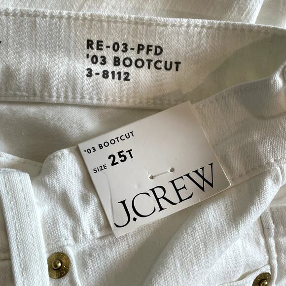 J.Crew Bootcut Jean 2003 Super Stretch Denim Vacation Date Trip CH692 White 25T - Picture 13 of 16